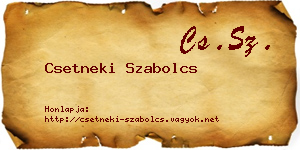Csetneki Szabolcs névjegykártya